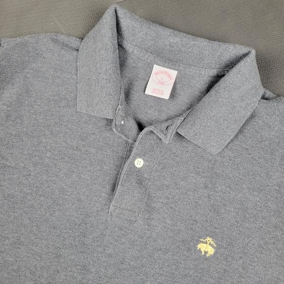 Brooks Brothers Other - Brooks Brothers Orignal Fit Polo Mens Large Gray 100% Cotton Logo